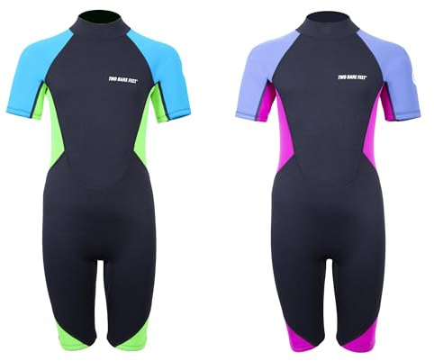 Two Bare Feet Kids Super Stretchy Shorty 2.5mm Summer Wetsuit – Lightweight Neoprene for Swimming, Surfing & Water Sports