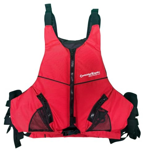 Cambridge Kayaks Adult Buoyancy Aid 50N CE Certified | Kayak, Canoe & Paddle Board Safety Vest | Adjustable Watersports PFD (Red, Small)