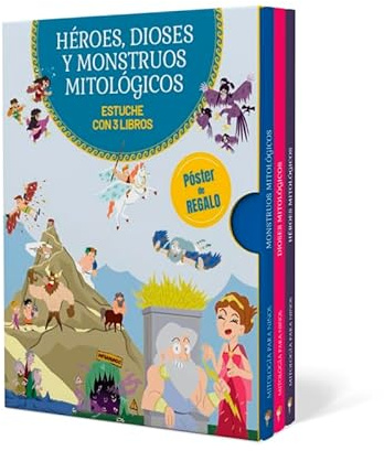Héroes, dioses y monstruos mitológicos. Pack de 3 libros para niños de 5 a 9 años. ¡Incluye póster de regalo!: Descubre el maravilloso mundo de la ... libros infantiles. (Mitología para niños)
