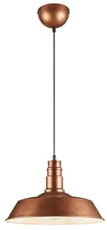 Reality Leuchten r30421078 Will, lampada a sospensione, metallo, E27, Grigio, 36 x 36 x 150 cm, Metallo, kupfer antik, 36 x 36 x 150 cm, E27
