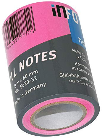 inFO 5620-32 Sticky Note Roll Neon Pink