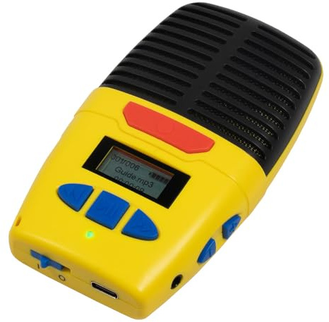 Mikrohögtalare digital röstinspelare, gul, 4 GB, 96 timmars inspelning. Diktafon med MP3-spelare