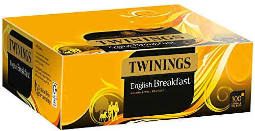 Twinings English Breakfast String & Tag Tea Bags - 6x100