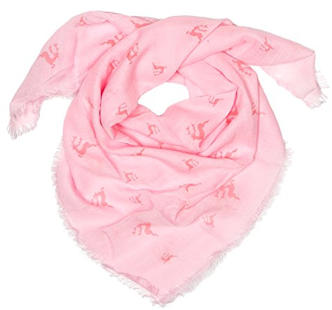 Enzianblau Trachten: Tuch Uni mit Hirschen , Trachtentuch für Damen und Herren, Oktoberfest Tuch, versch. Farben (rosé)