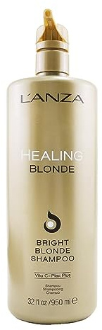 L'ANZA Heilende Blondine Hellblondes Shampoo (950 ml), Für Natürliches & Entfärbtes Blondes Haar - Verstärkt Glanz und Helligkeit, Sulfatfrei, Parabenfrei, Glutenfrei, Shampoo blondiertes Haar