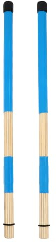 Healifty 1 par de baquetas de bambú Hot Rods Baquetas de bambú para caña de jazz, música popular, portátil, construcción sólida, color azul