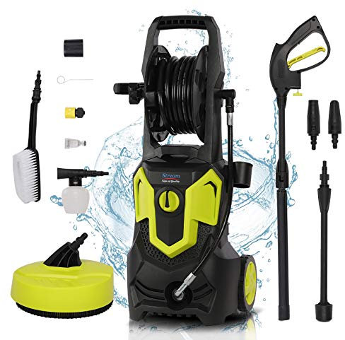 1650W 135Bar Electric Pressure Power Washer, Powerful Jet Car Washing Machine with 32ft Hose, Adjustable Nozzle, Spray Gun for Home Garden Furniture Walls Patio Yard Deep Cleaning