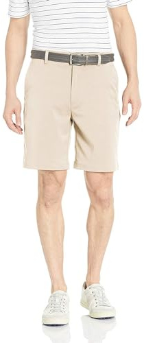Amazon Essentials Short de Golf Extensible pour Homme Coupe Classique (Disponible en Grande et Grande), Pierre, Taille 34