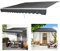 ACXIN Toldo de aluminio, protección solar, brazo articulado, toldo de casete, toldo para balcón, con manivela, resistente al agua, gris oscuro (2,5 m x 2 m)
