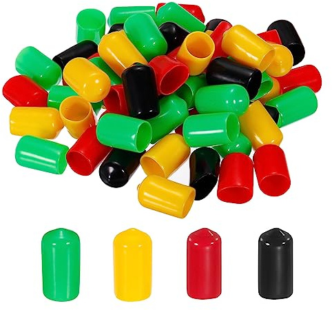 sourcing map Lot de 100 embouts en caoutchouc de 12 mm - Assortiment de capuchons de protection en vinyle PVC - Protection de filetage de vis - Capuchons ronds pour vis - Boulon de clôture