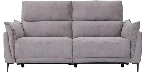 Furnhouse Ibbe Design Braun 3-Sitzer Relaxsofa Barcelona Stoffbezug Taschenfederkern Polsterung Sofa mit Elektrisch Verstellbar Relaxfunktion für Wohnzimmer Schlafzimmer Heimkino