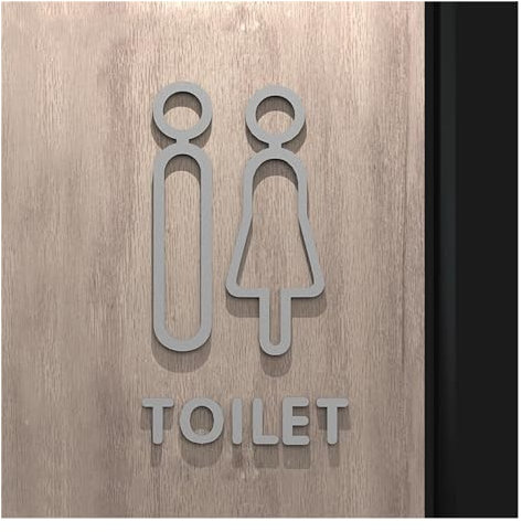 Señalización de aseos Placa de señal de baño de Color negro y dorado, etiqueta adhesiva acrílica 3D for puerta de sala de lavado, soporte for Wc, tablero de señalización, decoración artística for el h