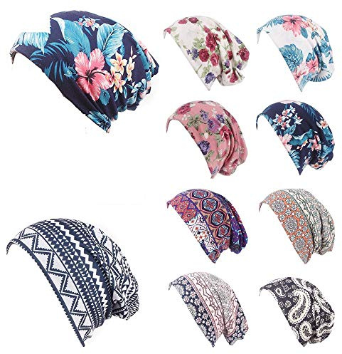 Chemo Headwear Beanie Head Wrap Scarf Turban Cap Cotton Feel Alopecia Bandana Head Cover Multifunction (Grey)