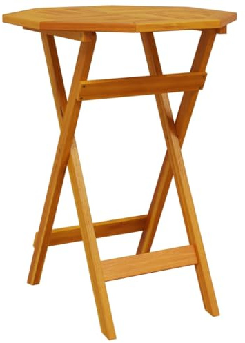 Makastle Klappbar Holz Gartentisch Klapptisch Wetterfest Garten Esstisch Balkontisch Holztisch, Ø60x75 cm Massivholz Akazie