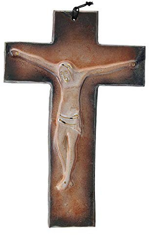 Holyart Crocefisso da Muro cm 23, Cotto Antico e Oro