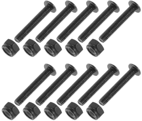 IMIKEYA 10 Pièces Vis de Skateboard Boulons de Planche de Surf M5 X 31mm Noir, Acier, pour Ponts et Planches de Surf, Réparations et Maintenance