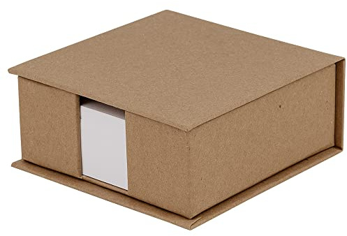 Rössler SOHO Zettelkasten | Notizzettel-Box | Schreibtisch-Organizer | Büro-Zubehör | Schreibtisch Deko | Homeoffice Ausstattung | 110x46x110mm | 1 Stück | Farbe: Braun | Kraft