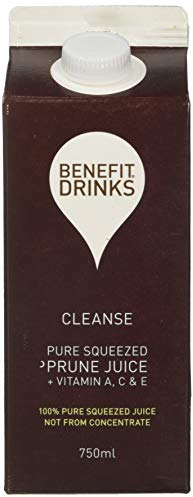 Benefit Drinks 100% Not from Concentrate Pure Prune Juice - 6 x 750ml Cartons - Prune Juice for Constipation with with Vitamin A,C and E- Health Foods - Healthy Drinks