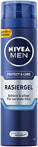 NIVEA MEN Protect & Care Rasiergel im 6er Pack (6 x 200 ml), Schutz und Pflege für eine sanfte Rasur, hautschonendes Rasiergel für Herren