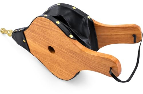 Amagabeli 40cm x 17.8cm Soufflet de Cheminée Grand Soufflet de Souffleur d'Air en Bois pour Feu de Camp Buse en Fonte pour Camping en Plein Air Barbecue Grill Cheminée BBQ Soufflet à Main