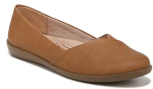 LifeStride Womens Notorious Ballet Flat Tan 9 M