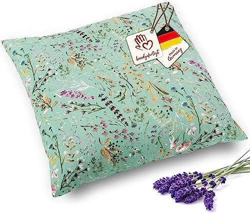 Navango® Cuscino Profumato alla Lavanda | Cuscino Rilassante con Imbottitura di Fiori di Lavanda Selezionati | Realizzato a Mano in Germania | ca. 30x30 cm - 100% Cotone | Aromaterapia per lo Stress