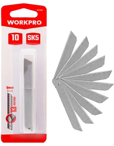 WorkPro WP212001 Lot de 10 lames de couteau 9 mm