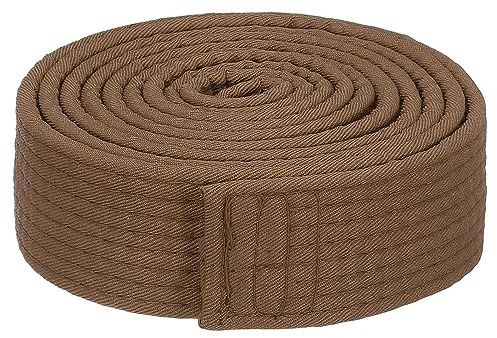 PATIKIL Taekwondo färgat rankningsbälte 3,8 cm x 18 cm 2,2 m, polyester kampsport judo karate bälte för tränarundervisning, brun