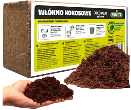 Kokoserde 650g - Anzuchterde - Kokosnussfasern - Blumenerde aus Kokosfaser - natürlich & torffrei -für den Anbau von Gemüse, Obst und Zierpflanzen - Erde für Zimmerpflanzen, Pflanzenerde