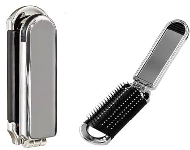 Spazzola da Viaggio con Specchio,Morbido Spazzola Piccola per Capelli Mini Spazzola da Viaggio Massaggi Portatile Pieghevole Pettine da Viaggio per Donna Uomo Ragazza
