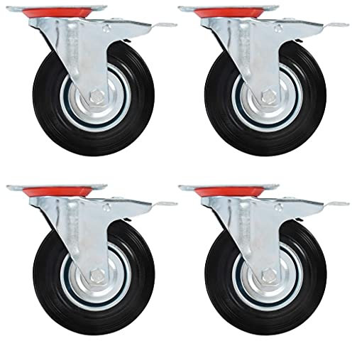 ZEYUAN 8 STK. Lenkrollen 125 mm, Transportrollen, Rollen Werkbank, Möbelrollen, Lenkrollen Für Möbel, Strandkorbrollen, Rollen Für Schirmständer,