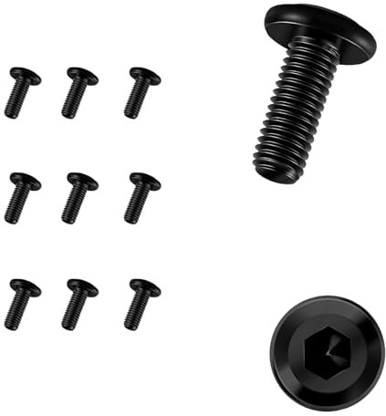 10 Piezas Tornillos M5 × 16,Tornillos Cabeza Plana,Tornillos Hexagonal,Acero Inoxidable A2 V2A,Cabeza Plana Hexagonal Negro,Rosca Completa