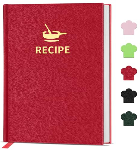 BLESWIN Tom receptbok att skriva i dina egna recept, snygg inbunden receptanteckningsbok, 24,5 x 14,9 cm receptdagbok för matlagningsälskare, perfekt gör-det-själv kokbok för att organisera dina