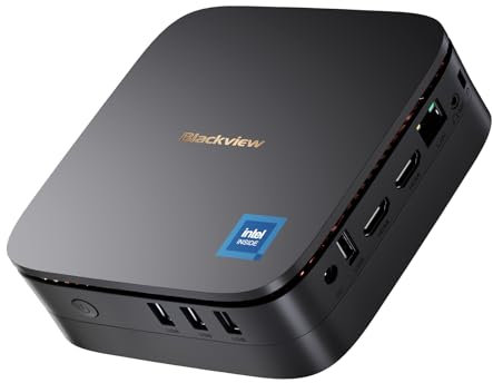 Blackview MP60 Mini PC 2025 New Intel Twin Lake N150 (Beats N97/N100, bis zu 3.60 GHz), 16GB RAM 512GB M.2 SSD Mini Computer, 4K UHD Dual HDMI, Win11 Pro,5G WiFi, Mini Desktop PC für Büro/Home