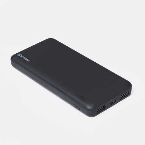 OHS Power Bank 8000 MaH, Slim Portable Flat Light-Up Charger with LED Indicator USB-C Cable Ports Fast-Charging Battery for Smart Phones & Heated Hoodie Blankets, Black