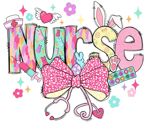 Easter Coquette Nurse Ready to Press Sublimation Transfer, Ready to Use, Nursing, Bunny, Hospital, Stethoscope, Printed and Ready to Press (Mug x1-3)