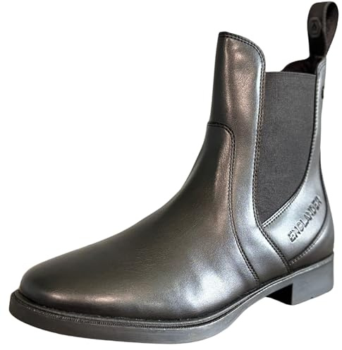 Englander Equestrian Gaia Kids Jodhpur Boots – Vegan Leather Short Riding Boots for Children – Water-Resistant, Non-Slip Sole (Black, UK Footwear Size System, Big Kid, Numeric, Medium, 3)