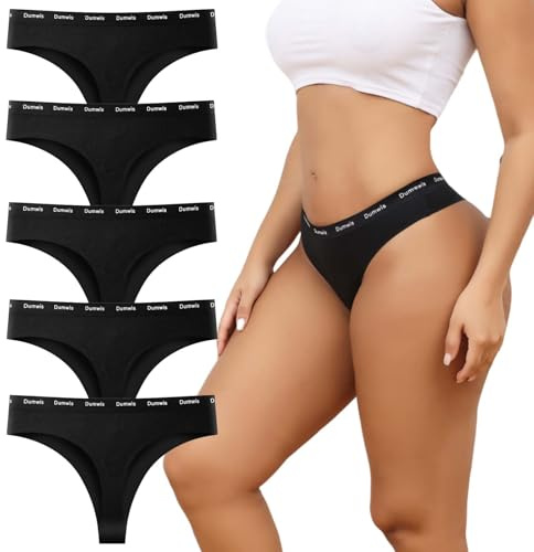 Dumwis Tangas Mujer Pack Algodon Bragas Sin Costuras Mujer Invisibles Braguitas Calzones Transpirable Brasileñas Suaves Ropa Interior Multicolor Women Underwear Paquete De 5(S-2XL)
