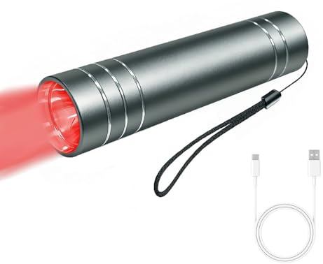Dispositivo de luz roja, varita de luz roja LED, linterna infrarroja portátil, dispositivo de lámpara de infrarrojo cercano para uso doméstico (gris A)
