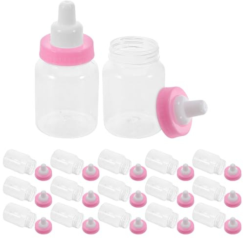 VANZACK Set da 48 Contenitori Trasparenti per Caramelle a Forma di Succhiotto Coperchio Sigillabile Scatole per Bomboniere Shower Barattoli in Plastica per Dolcetti e Regali Festa
