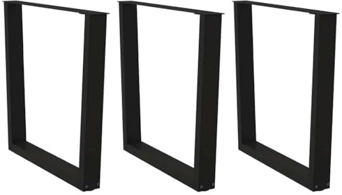 Tomostar Lot de 3 Pieds de Table à Manger, Pied de Table Haute Métal Pied de Meuble en V 3 pcs Noir 90 x (72-733) cm Acier