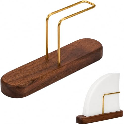 CLKECone Coffee Filter Holder Walnut,Brass Cone Filterpaper Filtering Stand | Compatible with #01/#02/V60 Size Cone Paper Coffee Filters, for Coffee Bar/Home/Office