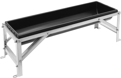 Feed Trough, Large Capacity Livestock Feeder, Water Troughs for Livestock, for Farms and Livestock Barns,Long Feeding Trough for Sheep, Deer, Pigs, Horses, Cows, 9.25 Gallon (Black)