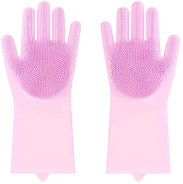 RTBVGHJIK Diskhandskar av silikon | Mångsidig och praktisk för kök, husdjursbad, bilrengöring och mycket vatten (Pink)