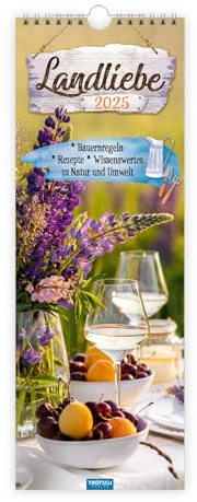 Trötsch Maxi-Streifenkalender Landliebe 2025: Wandkalender