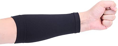 HiTreasure 1 PCS Full Forearm Tattoo Cover Up Band Compression Sleeves Men Women (M, Black)