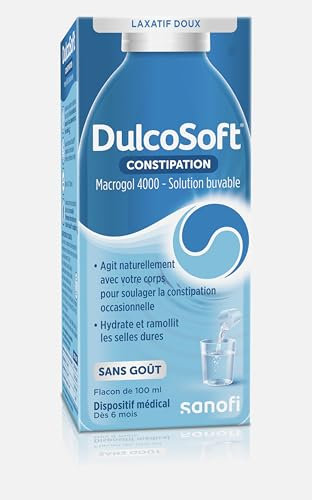 DulcoSoft Constipation solution buvable 100 ml – Laxatif doux – Dispositif médical - Soulage la constipation occasionnelle efficacement et en douceur – Sans Goût, sans Sucre, sans Gluten sans Lactose