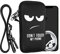kwmobile Handytasche für Smartphones L - 6,5 - Neopren Handy Hülle Weiß Schwarz - Handy Tasche mit Kette 16,5 x 8,9 cm Innenmaße - Don't Touch My Phone