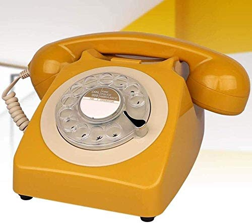 QHYXT telefon hem telefon roterande urtavla telefon/retro stil telefon/vintage telefon/klassisk skrivbordstelefon med roterande uppringare telefon för hem kök hotell (B)