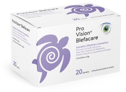 PIERPAOLI ProVision Blefacare - Salviette Occhi per Adulti e Bambini: Adatte per l'Igiene Quotidiana per Occhi Secchi e Stanchi con Azione Detergente e Struccante - 1 Confezione 20 Pezzi